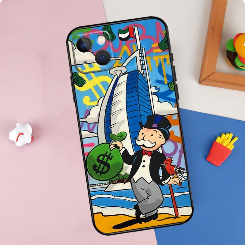 Monopolys Money Dollars Phone Case For iPhone 16 Pro Max 11 12 13 Mini 14 15 Pro Max XR 16e 15 16 Plus Cover Shell