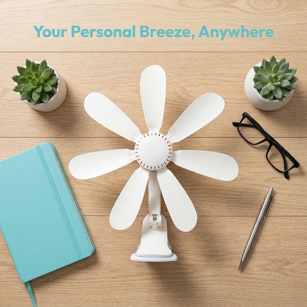 Powerful Airflow Small Personal Fan Strong Wind Clip on Fan Portable Clip Fan  Student Dormitory