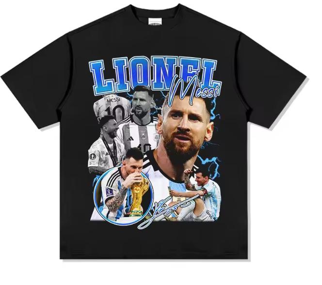 Messi 2022 Argentina Unisexs Cotton Tshirt Football Jersey Champion Commemorative Shirt Summer Unisex Oversized Short Sleeve Top S