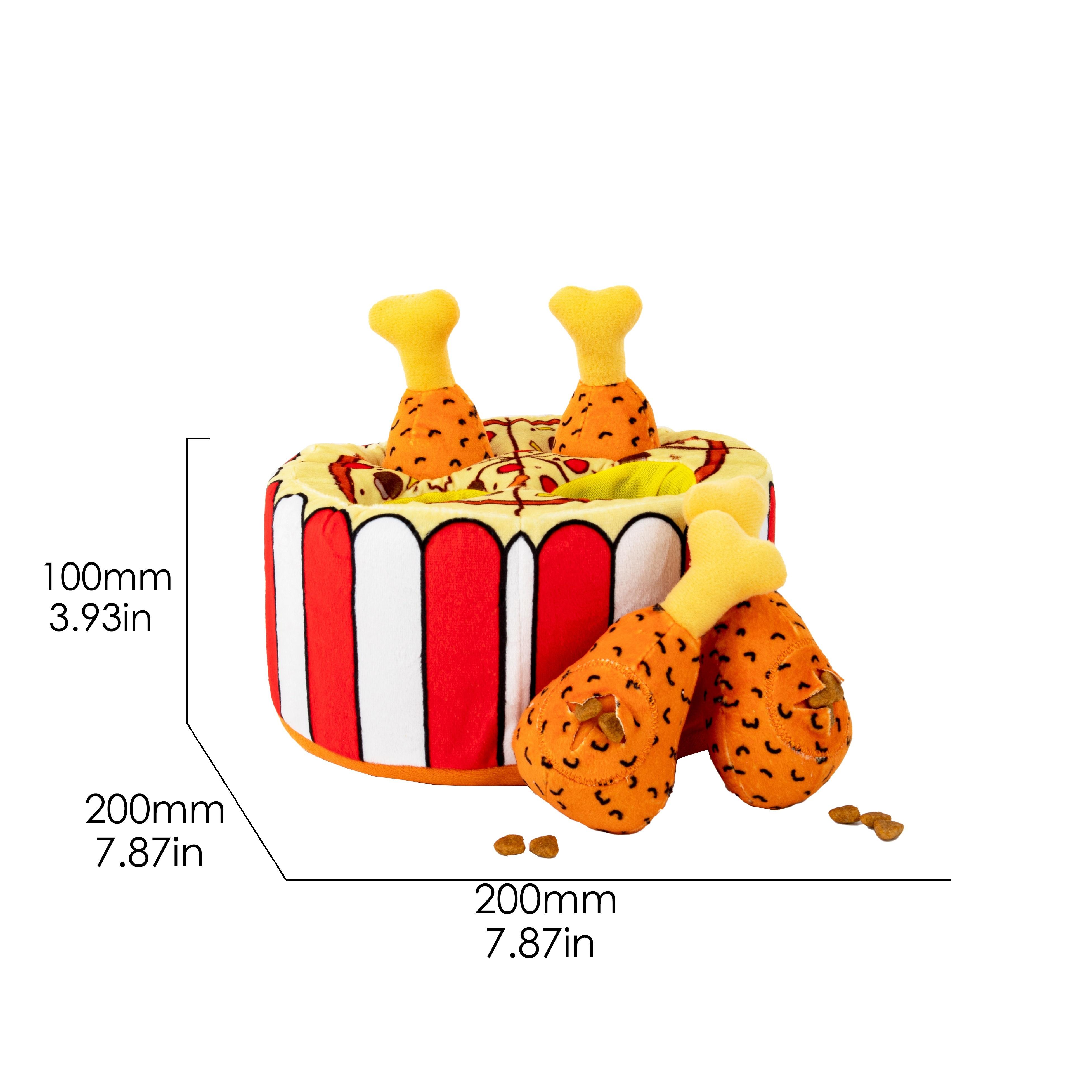 

Интерактивный набор плюшевых игрушек с куриной голенью для собак, лакомство-головоломка со скрытой едой, скрипучая игрушка, игрушка для жевания домашних животных Food жёлтый