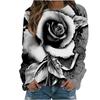 Rose Flower Sweatshirts Floral 3D Print Hoodies Women Long Sleeve Y2k Hoodie Streetwear Oversized Pullovers Top Female Clothing