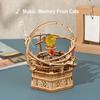 3D Wooden Puzzle DIY Assemble Wooden Model Mechanical Music Box Rotatable Music Box Puzzle