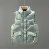 Women's Fall and Winter Solid Color Stand-up Collar Vest Loose Shoulders Outside Wear Undershirt Jacket