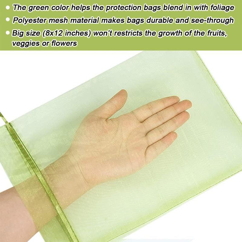 100Pcs Fruit Grow Bags With Drawstring Reusable Pest Barrier Bags Strawberry Grapes Vegetable Protection Bags Garden Tools