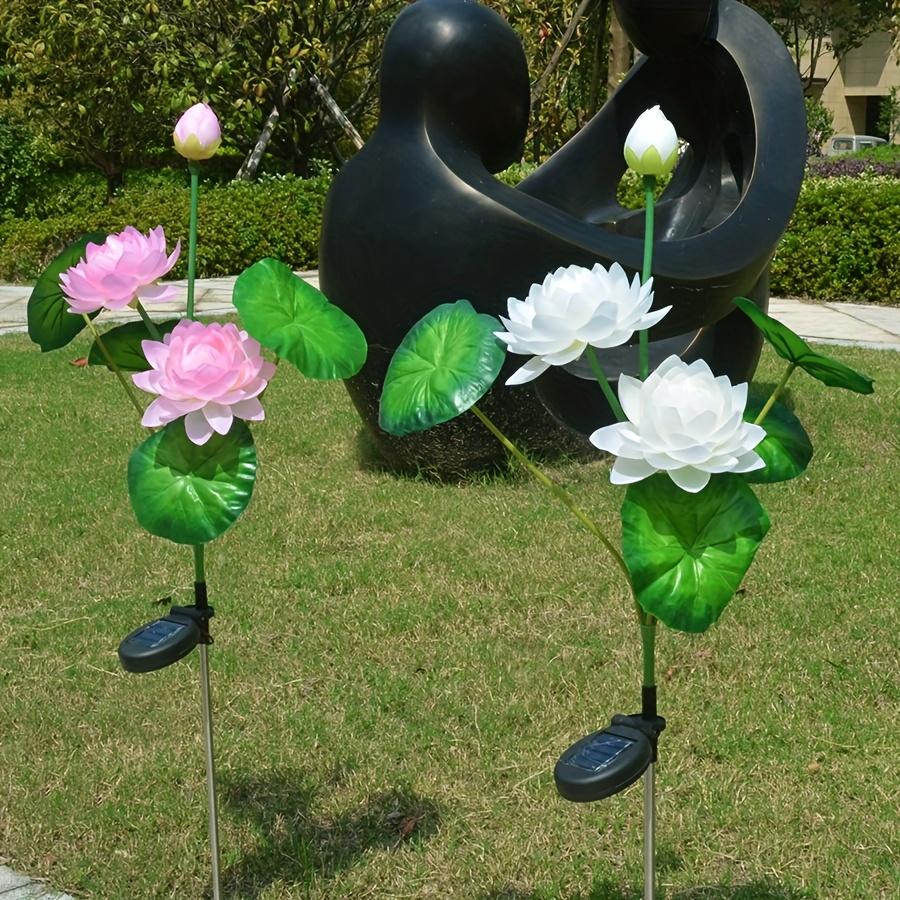 Solar Garden Decorative Flowers Lights Outdoor Waterproof Lotus Stake Light for Country Patio Yard Porch Step Pathway Solar Lamp