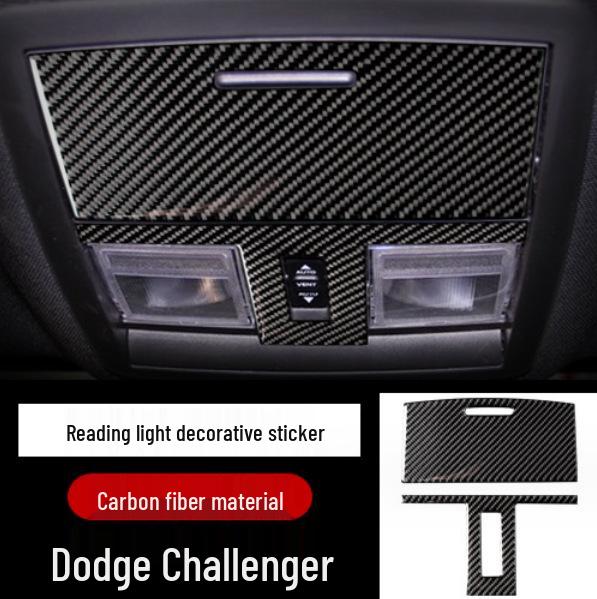 Dodge Challenger Carbon Fiber Interior Upgrade Kit - Steering Wheel, Door, Console, Headlight Decals