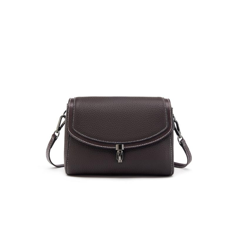 Niche Leather New Small Square Bag First Layer Cowhide Versatile Portable Women's High-end Single Shoulder Messenger Bag Bag Women