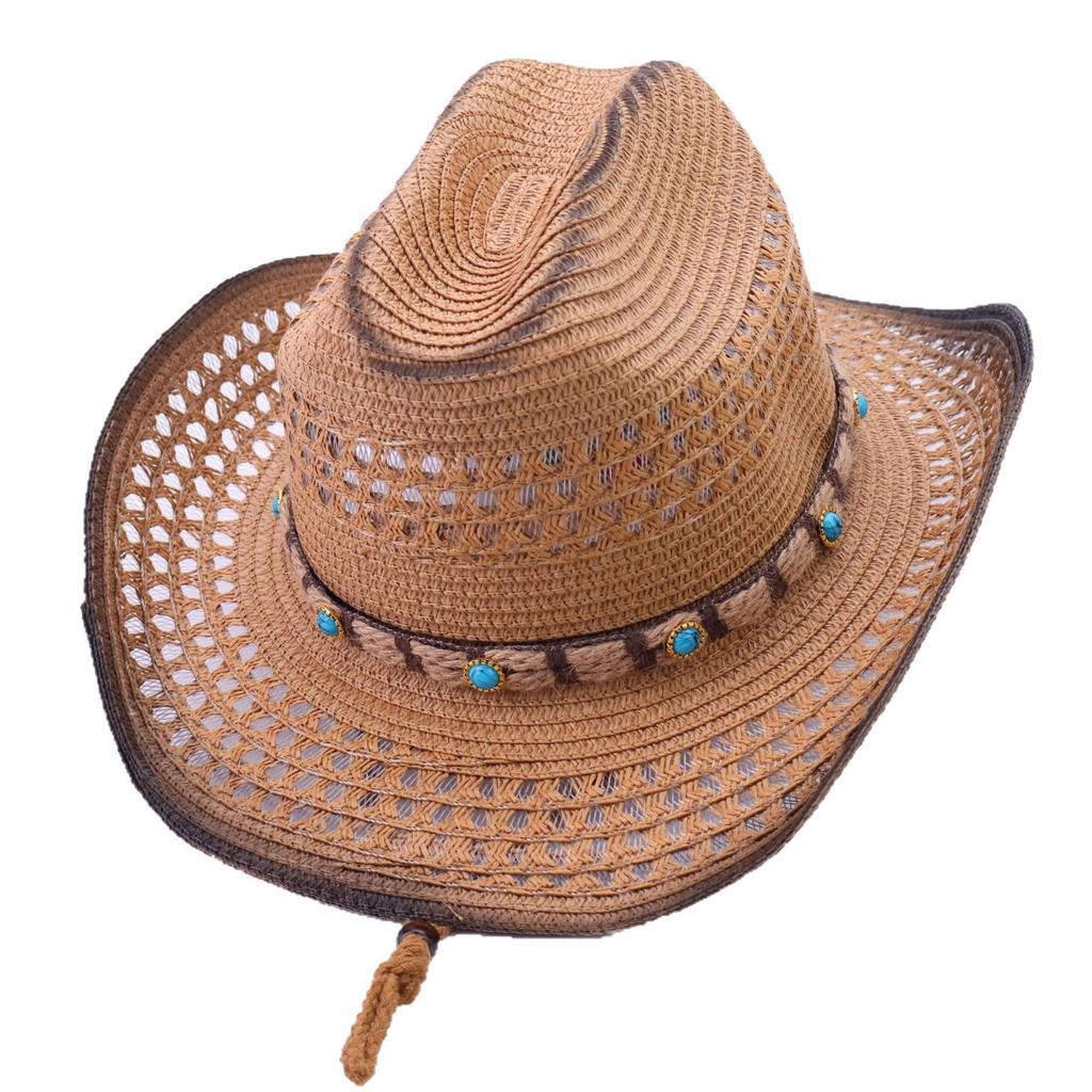 European and American Accessories, Western Cowboy Straw Hat, Retro Ethnic Style Jazz Hat, Men's and Women's Hats, Sun Protection Hat, Sun Hat