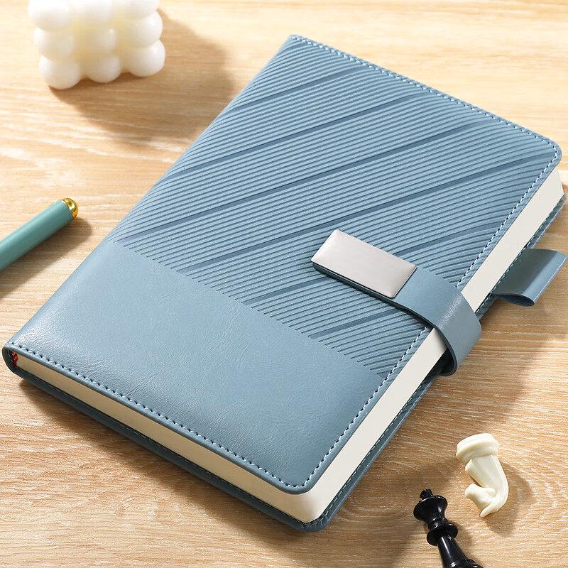 Twill Magnetic Buckle A5 Leather Notebook - Customizable Student & Business Journal
