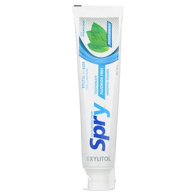 Spry Toothpaste, Anti-Plaque Tartar Control, Fluoride Free, Natural Peppermint, 5 Oz (141 G)