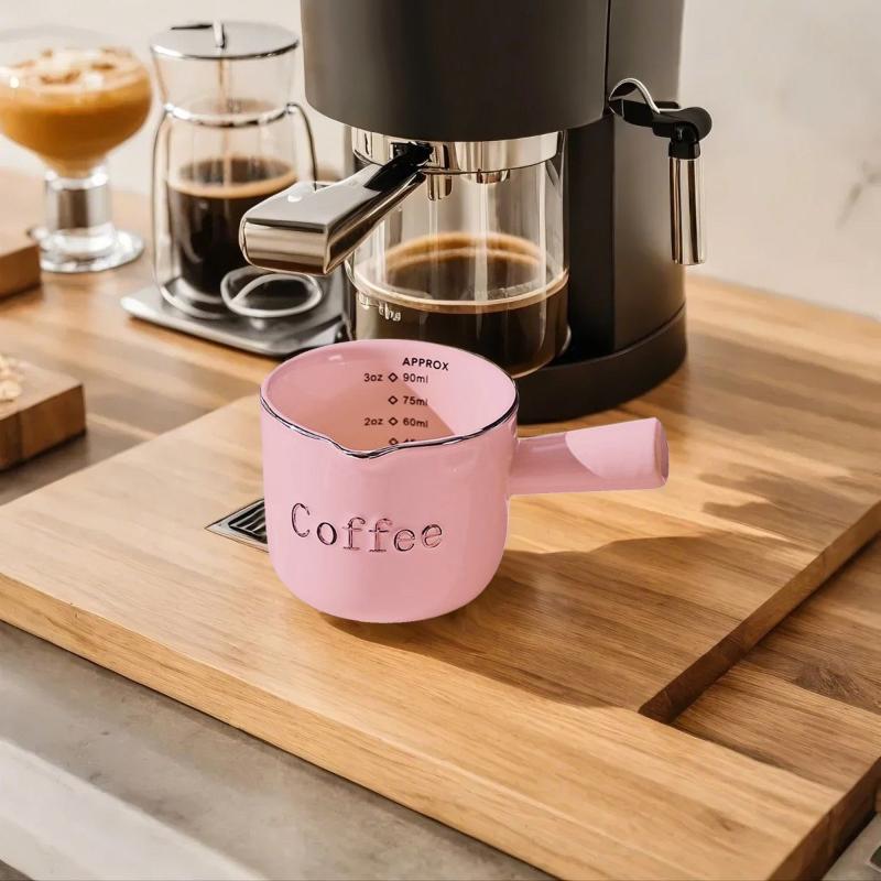 Ceramic Espresso Coffee Measuring Cup With Scale Extraction Cup Milk Cup Milk Pitcher With Handle Latte Mixer Scale Measure Mugs
