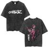 Washed Vintage Rock Band Gorillaz The Mountain Tour  T Shirt Men Women Casual Oversized Tshirt Man Retro Rock Gothic Tshirt