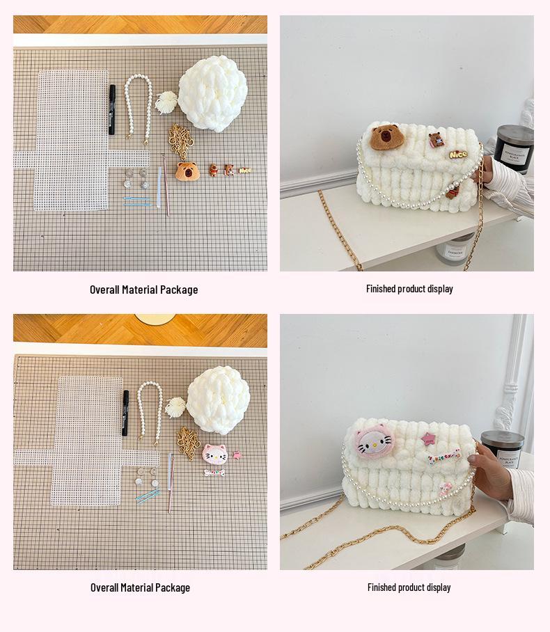 Capybara Hand-Knitted DIY Crossbody Bag Kit - Perfect Gift for Girlfriend