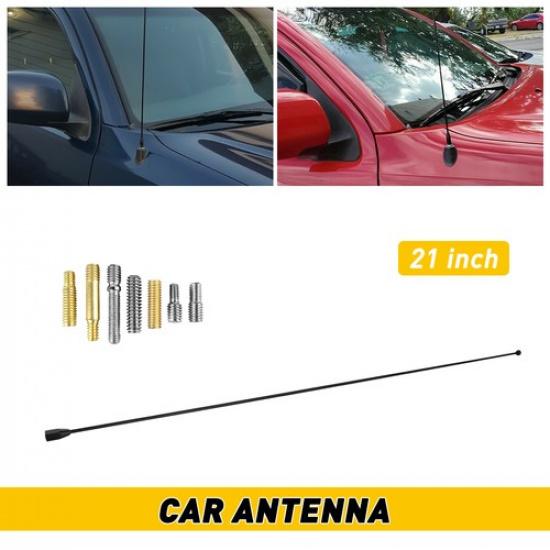 Car Auto Long 21" Long Antenna Mast Black For Toyota Chevrolet Ford DIY Replacem