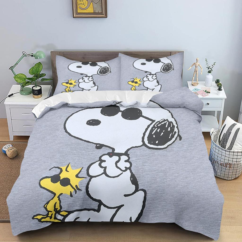 Snoopy Quilt Cover for Teen Kids Bedroom Skin-Friendly Breathable Cute Printed Comforter Warmth Bedding Cartoon New Design