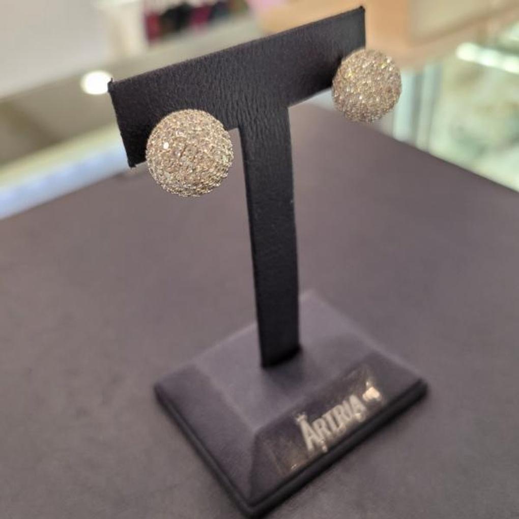 ARTRIA Cubic Ball Post-E Silver Needle Earrings CHAERET0022WHF