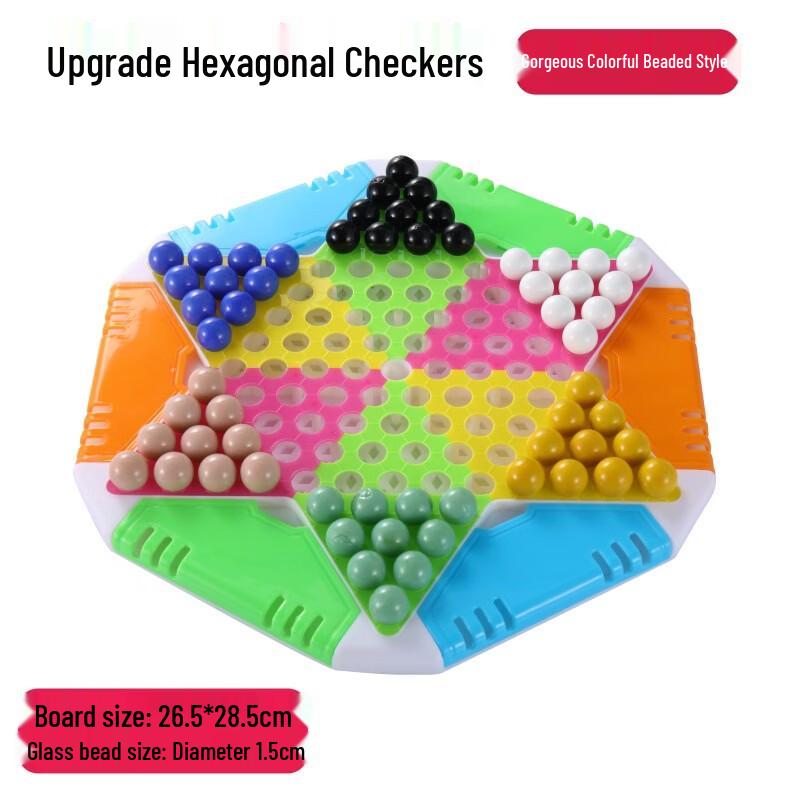 Hexagonal Checkers Board Game