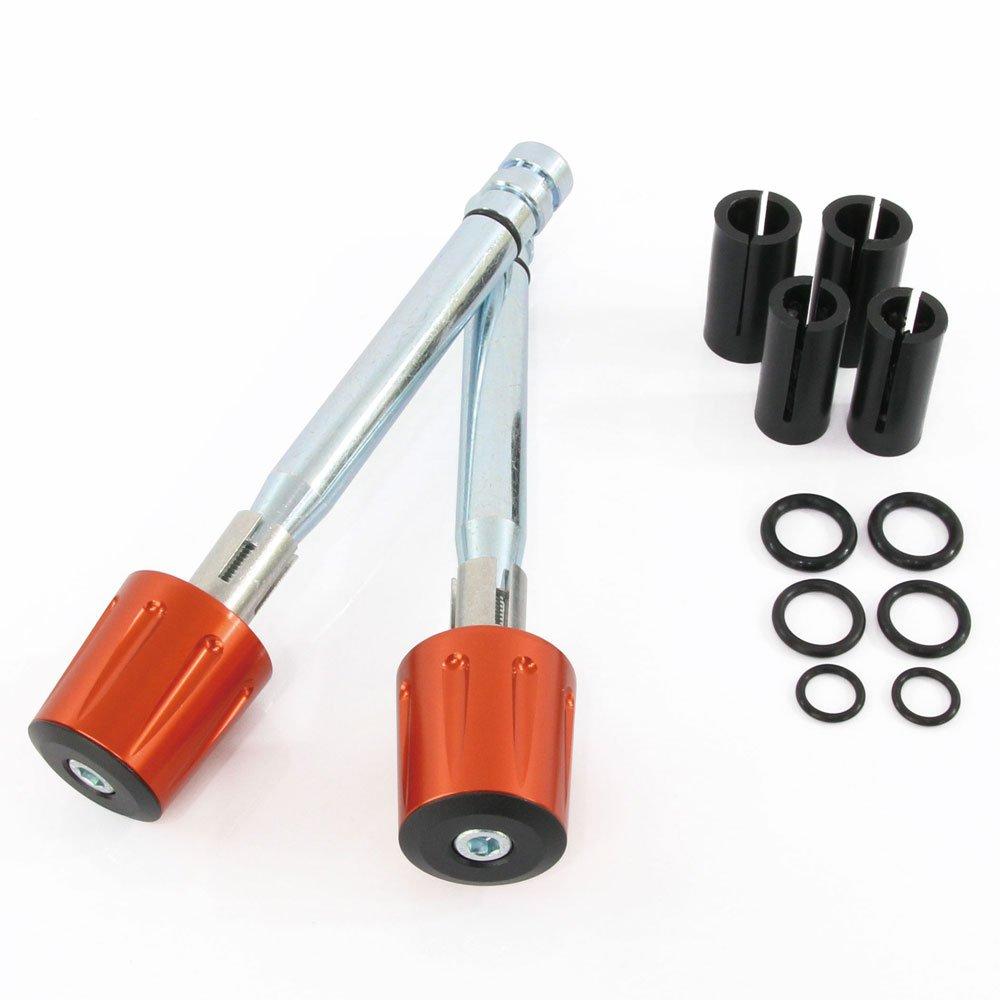 Universal Bar End Handlebar Machined Set of 2 Weights, Weights, 200g, Orange, Aluminum,