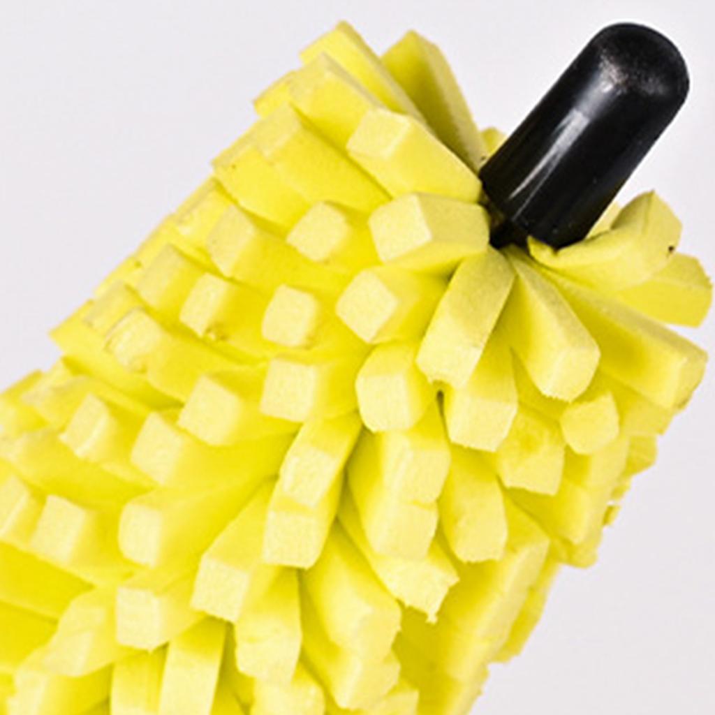 Sponge Wheel Brush For Car Cleaning Dense Foam Tire Rim Hub Gap Cleaner With Handle Multi-Purpose Cleaning Tool 1pcs