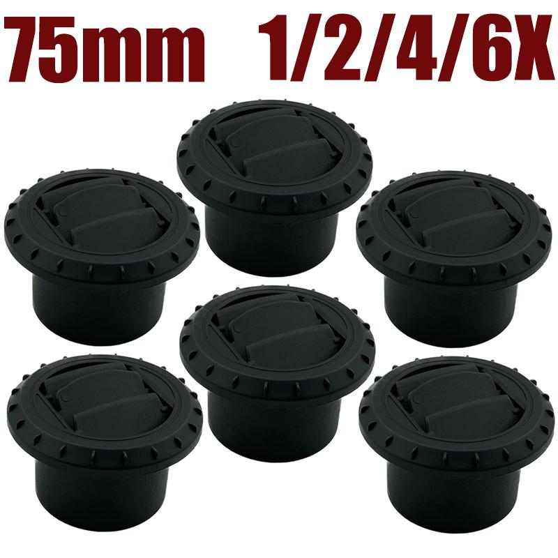 1/2/4/6X 75mm Air Vent Deflector Outlet Louver Rotatable Diesel Parking Heater Air Conditioner Black For Car Truck VAN Camper