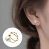 1 Pair Clip Earrings for Women, Simple Round Faux Pearl Earrings, Non Pierced Ear Clips for Dating Banquet Dance