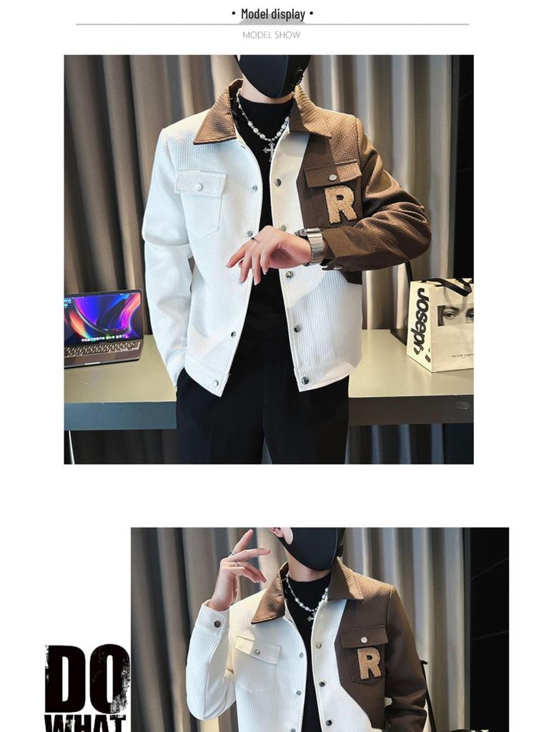 Herren Trendige Kontrastfarben Reversjacke - 2023 Frühling & Herbst Lässige Mode.