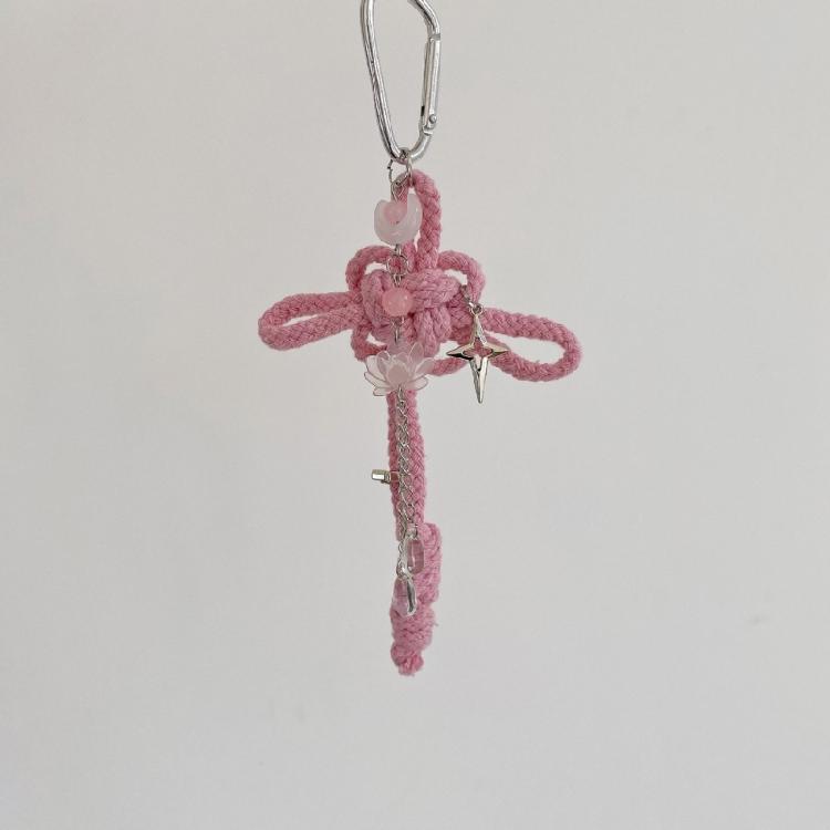 Festive Cultural Keychain Ornament Handcrafted Chinese Knot Design Rustproof Alloy Carabiner Practical Everyday Carry