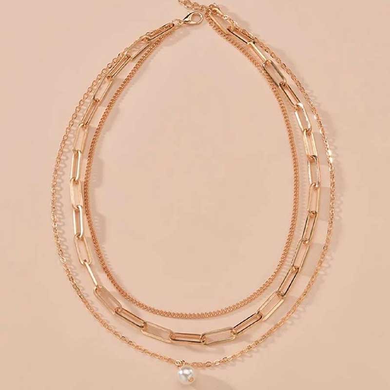 Винтажное многослойное ожерелье с жемчугом — фото 4