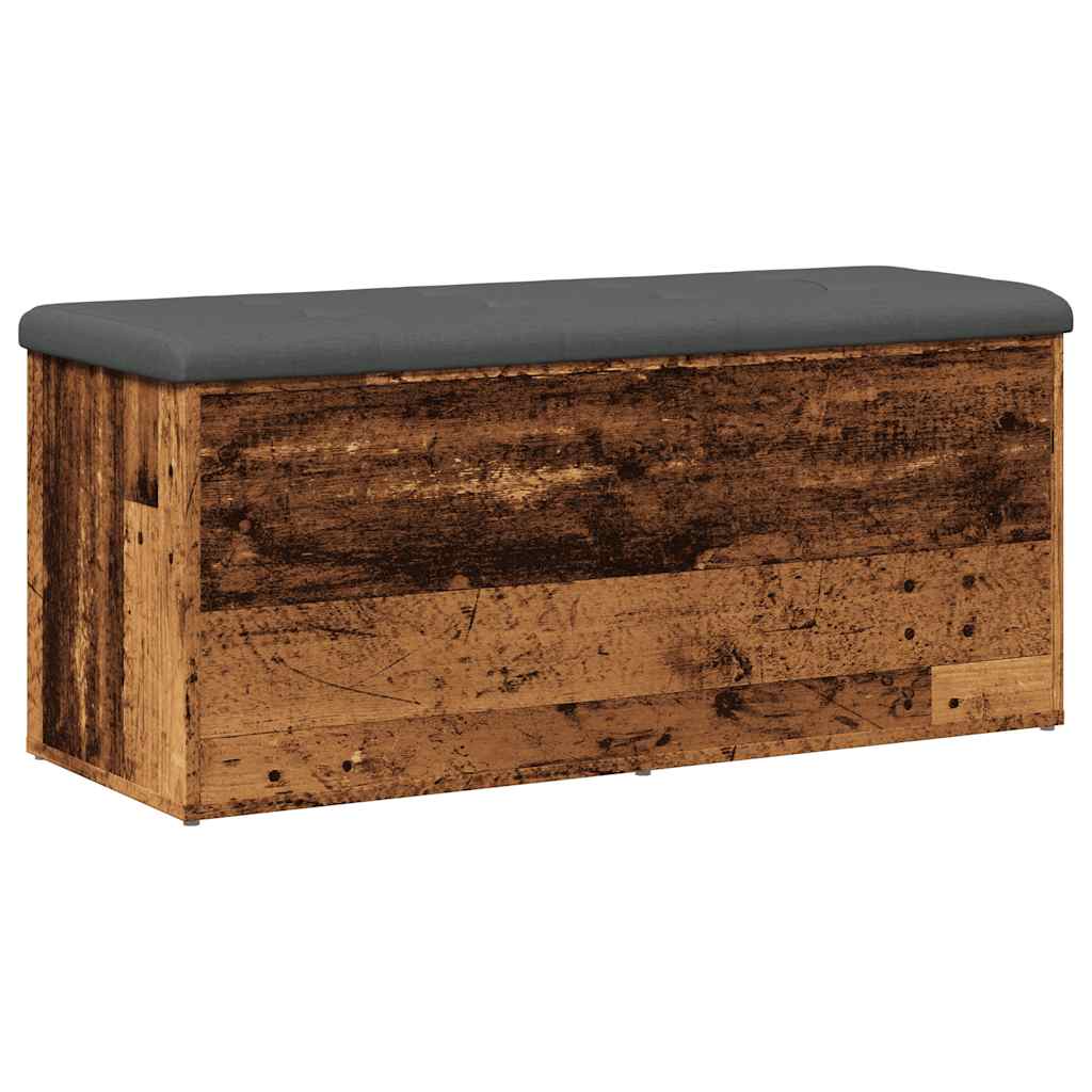 Storage Bench with Rustic Wood Look 102 X 42 X 45 Cm Engineered Wood
