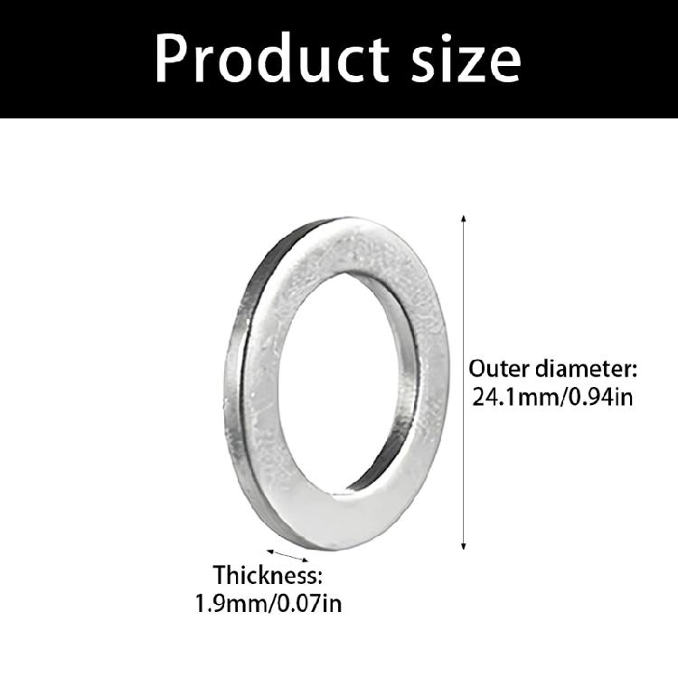10Pcs Strong Zinc Alloy Oil Drain Gasket Oil Pan Plug Washer 90430-18008 Replacements Compatible Automotive Cars