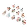 36PCS Xmas Snowmen Wood Ornaments Xmas Tree Hanging Decorations Crafts with Hemp Ropes for Winter Ho