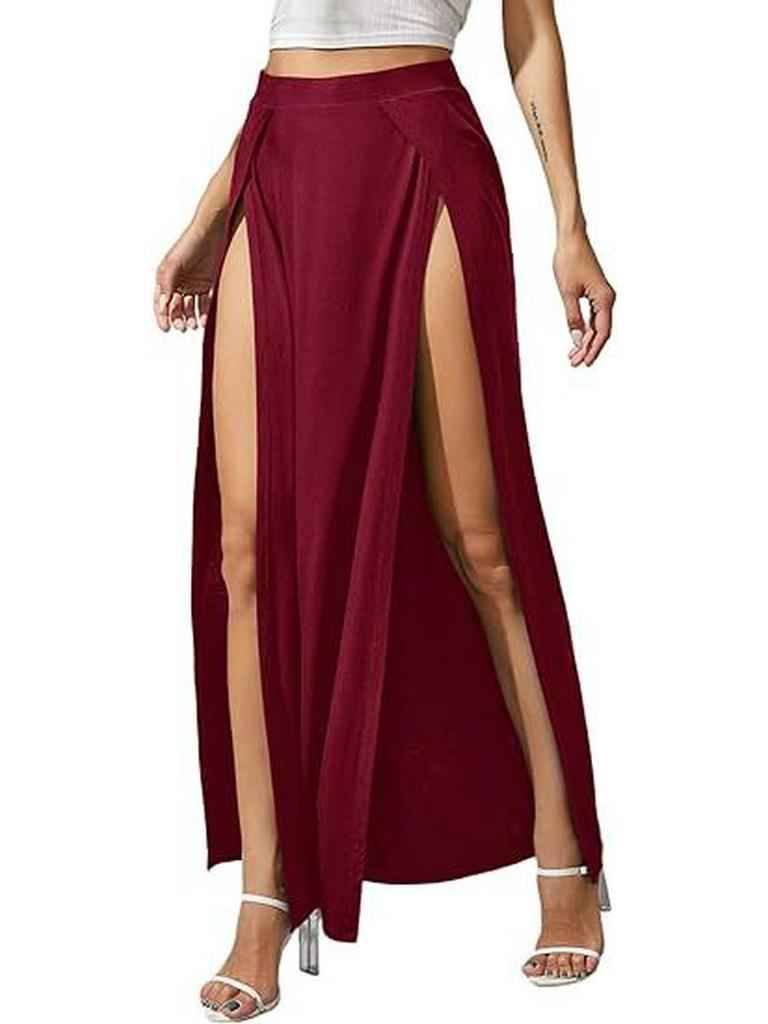 Elegant Women's Irregular Evening Gown - Solid Color Long Dress