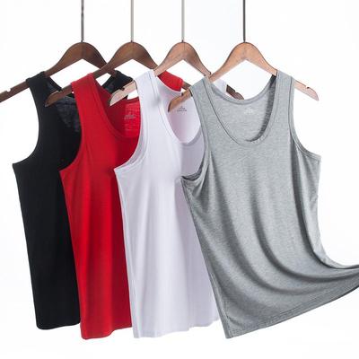 Herren Sommer Modal Weste: Ärmelloses Ice Silk Fitness Shirt fürs Training mit I-förmigem Design, schmalen Schultern und Rundhals