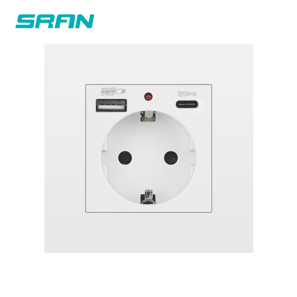 Bseed Europe Russia 16A Wall Power Socket White Black Grey Gold Crystal Glass Panel Plug Electrical Outlet for Home Improvemet