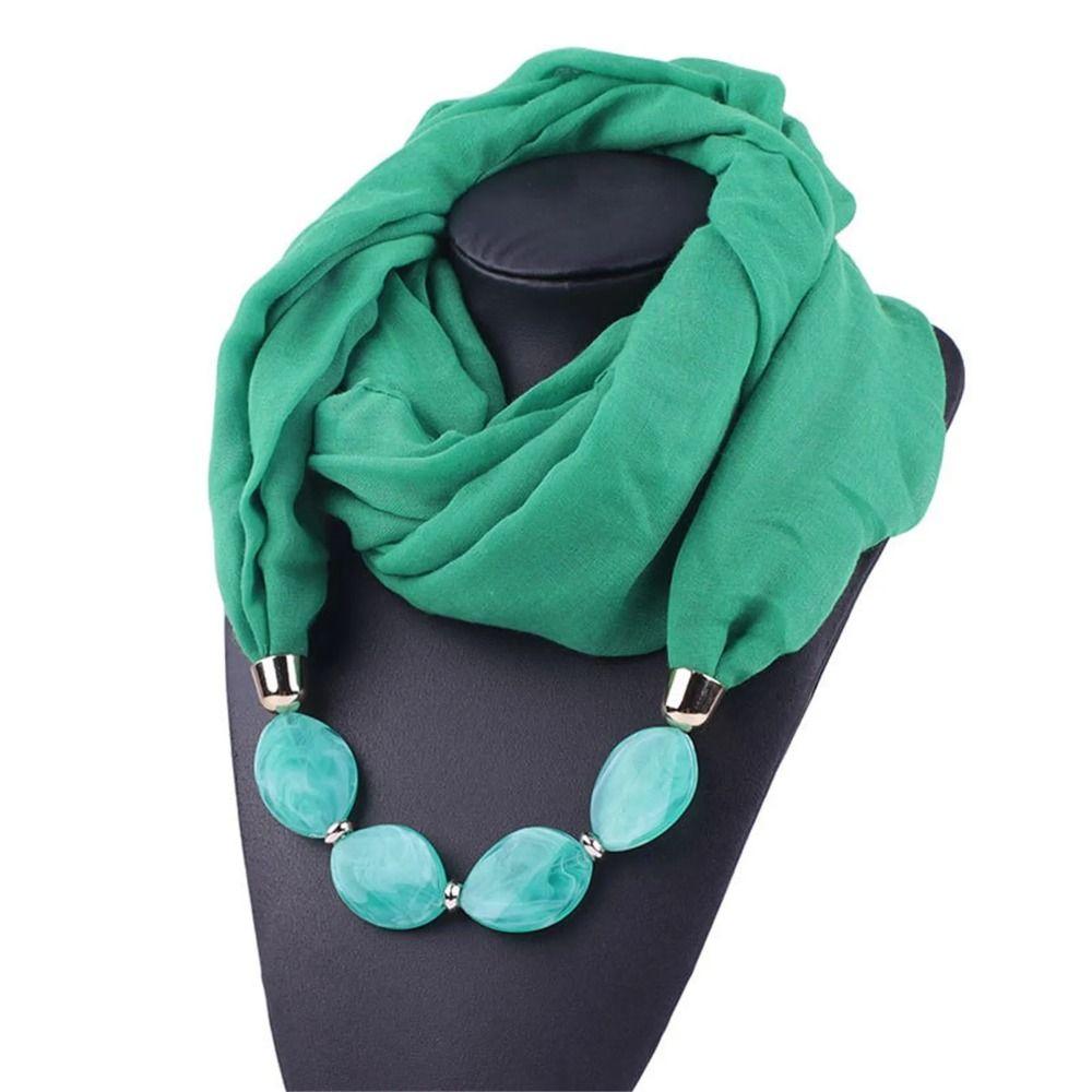 1Pcs Ethnic Necklace Scarf Resin Pendant Head Scarves  Costume Bead Decoration Accessories