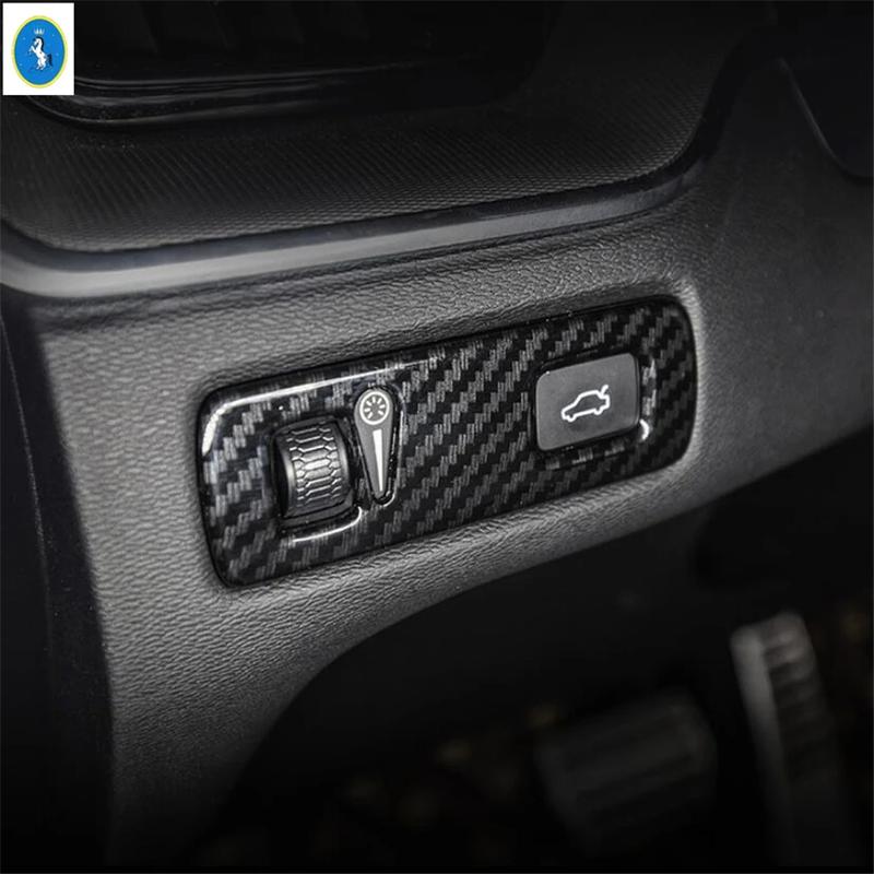 Window Lift Button / A-Pillar Air Outlet / Headlight Switch Cover Trim For Volvo XC40 2018 - 2025 Accessories Carbon Fiber