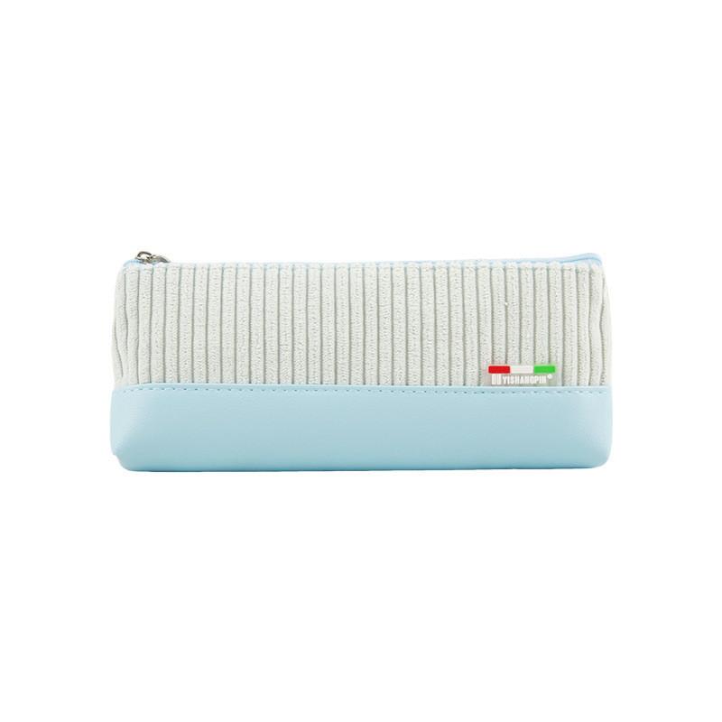 Retro Corduroy Pencil Case For Students With Large Capacity And Simple Design