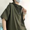 Trendy American Craftsman Men's Short-Sleeve Hooded T-Shirt with Half-Zip