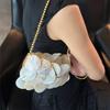 Luxury Banquet Bag Elegant Women's Hand-woven Beaded Natural Shell Bag Fashiable High-end Travel Shoulder Bag Creative Handbag