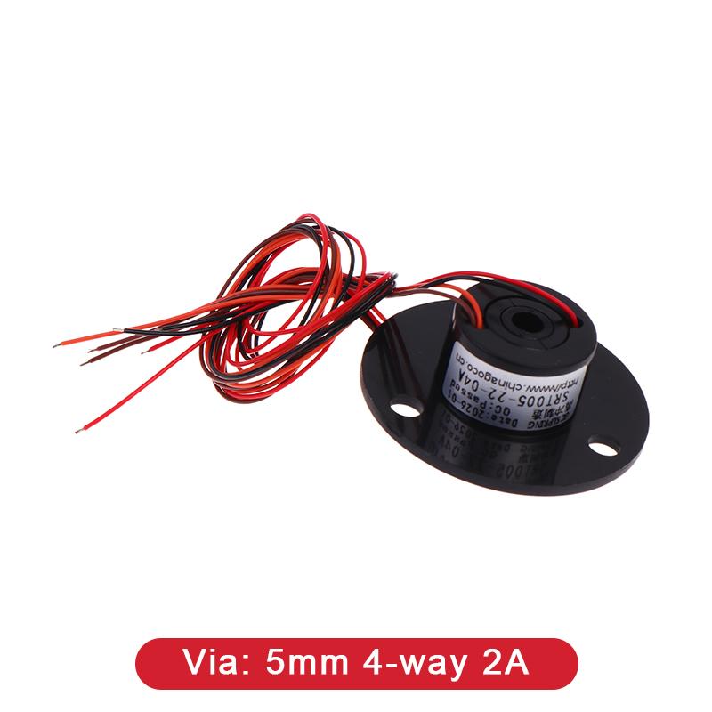 Průchozí kroužkový sběrač, vodivý kroužek, elektrický kartáč, miniaturní dutý hřídel 5 mm/7 mm, 2-kanálový, 4-kanálový, 6-kanálový, vodič 2A