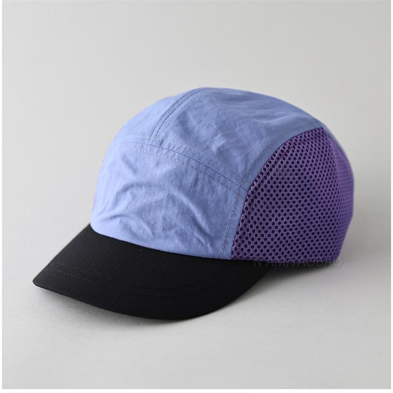 New 5 Panel Quick Dry Mesh Baseball Cap Color Block Splicing Breathable Unisex Casual Versatile Peaked Hat For Outdoor Daily
