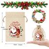 8/24pcs Gift Bags with Drawstrings, Mixed Pattern Linen Christmas Bags for Xmas Holiday New Year Party Favors Supplies