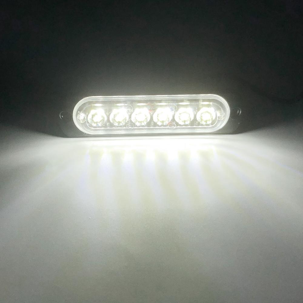 6 Led Car Strobe Warning Light Truck Flashing Strobe Emergency Grill Light White Blue Red Yellow Beacon Lamp Police Lamp 12V 24V