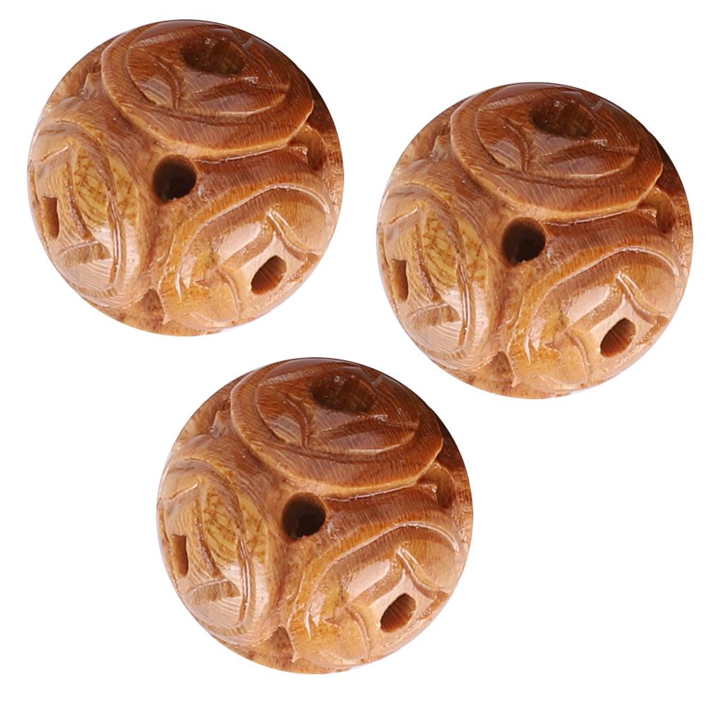 10Pcs Peach Wood Beads Carving for   Bracelet Necklace Crafts Pendants Accessories