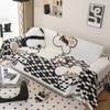 Federa per Cuscino Divano Moderno Stile Nordico Double Face in Chenille Nero Bianco Copridivano Protettore Coperta Morbida per Divano
