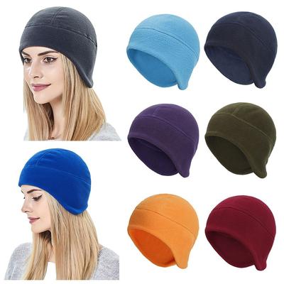 Polar Fleece Beanie Hat Warm Earmuffs Riding Hat Winter Ski Cap  for Men Women