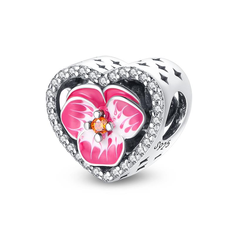 New Copper Color Colorful Flower Of Hope Series Charm Fit Pan Bracelet Diy Bead Women Jewelry Gift Original