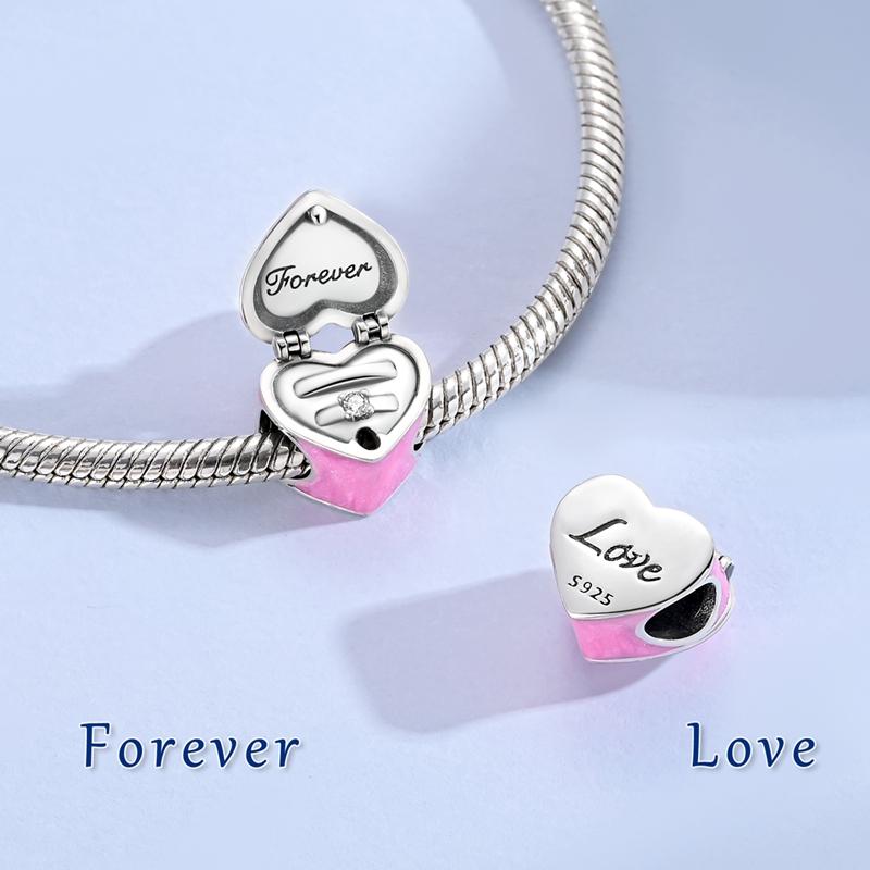 Wedding Ring Box Beads Copper Openable Dangle Pendant Fit Bangle Bracelet Necklace Diy Jewelry