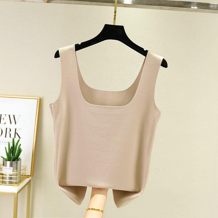 Women's Square Neck Sleeveless Tank Top Slim Fit Casual Thermal Camisole