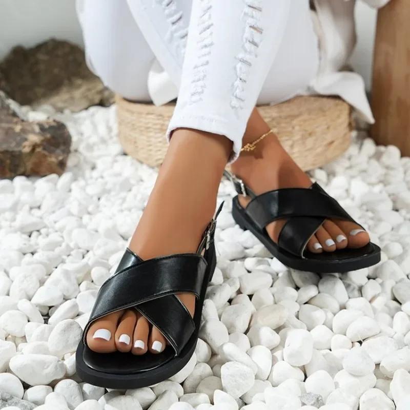 Wedge Heel Sandals Women's Summer New Fashion Muffin Open-toe Fairy Style Outside Wear  Shoes Women 35-43